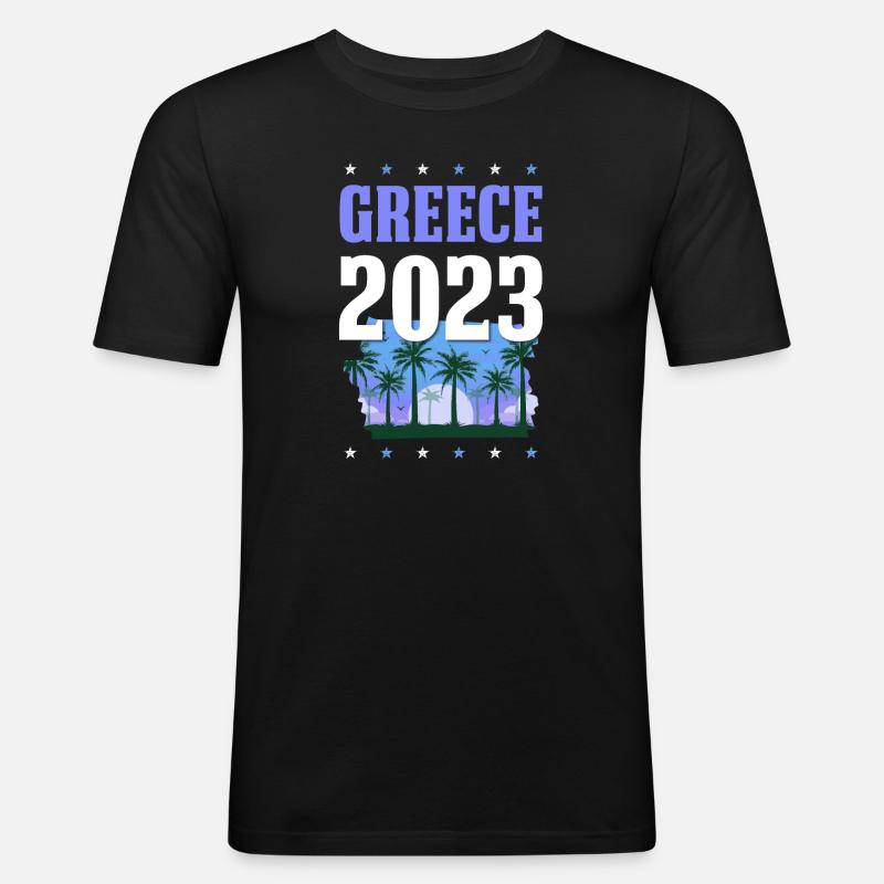 Greece 2023 - Männer Slim Fit T-Shirt - Schwarz