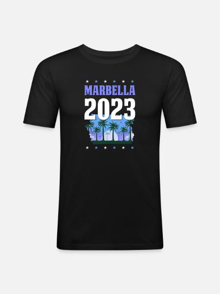 Marbella 2023 - Men's Slim Fit T-Shirt - black