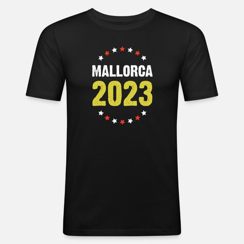 Mallorca 2023 - Männer Slim Fit T-Shirt - Schwarz
