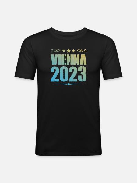 Vienna 2023 Wien - Men's Slim Fit T-Shirt - black