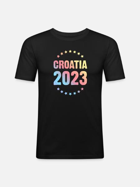 Croatia 2023 - Men's Slim Fit T-Shirt - black