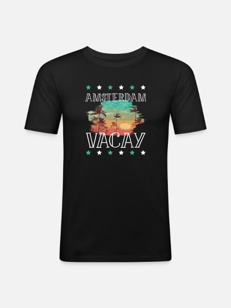 Amsterdam Holidays - Men's Slim Fit T-Shirt - black