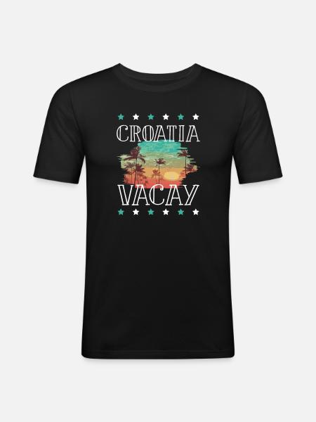 Croatia Holidays - Men's Slim Fit T-Shirt - black