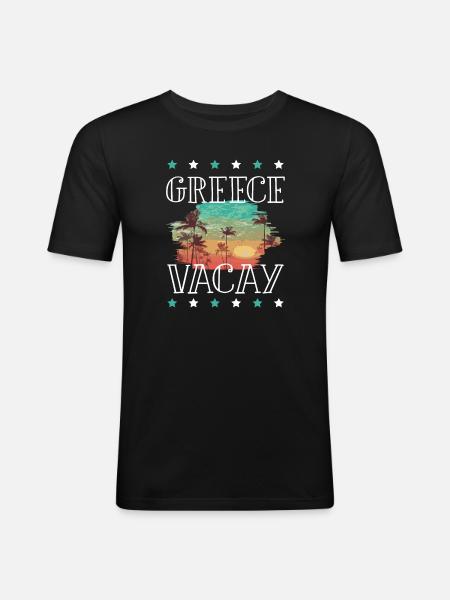 Greece Holidays - Men's Slim Fit T-Shirt - black