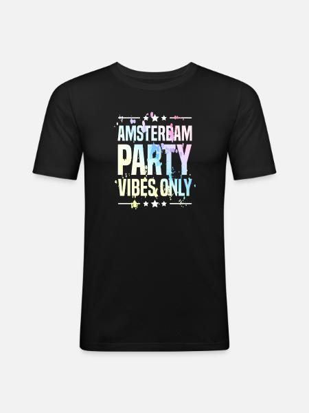 Amsterdam Party Vibes - Men's Slim Fit T-Shirt - black