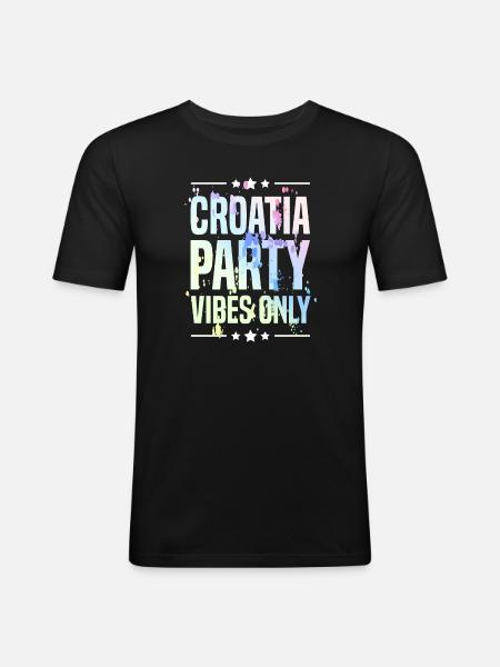 Croatia Party Vibes - Men's Slim Fit T-Shirt - black