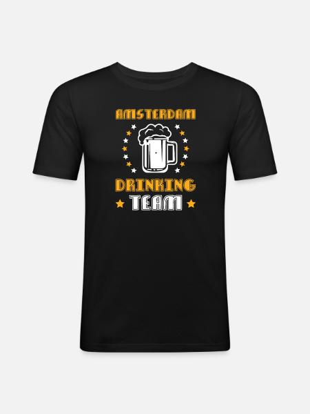 Amsterdam Drinking Team - Men's Slim Fit T-Shirt - black