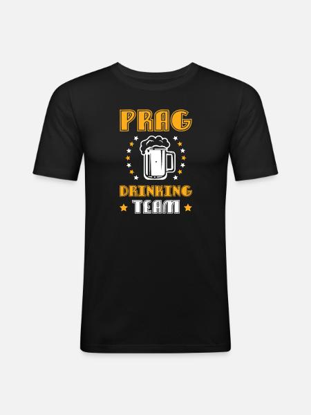 Prague Équipe de buveurs - T-shirt près du corps Homme - noir