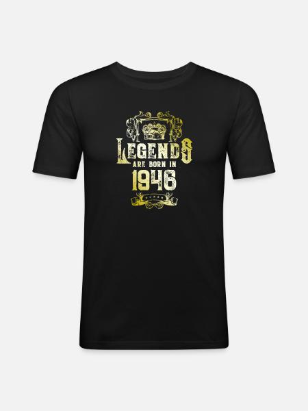 1946 Legends Birthday - Men's Slim Fit T-Shirt - black