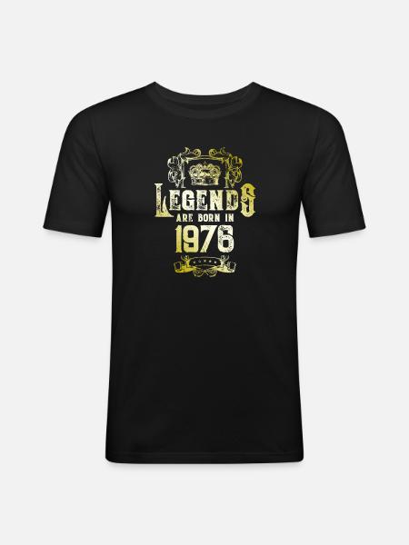 1976 Legends Birthday - Men's Slim Fit T-Shirt - black