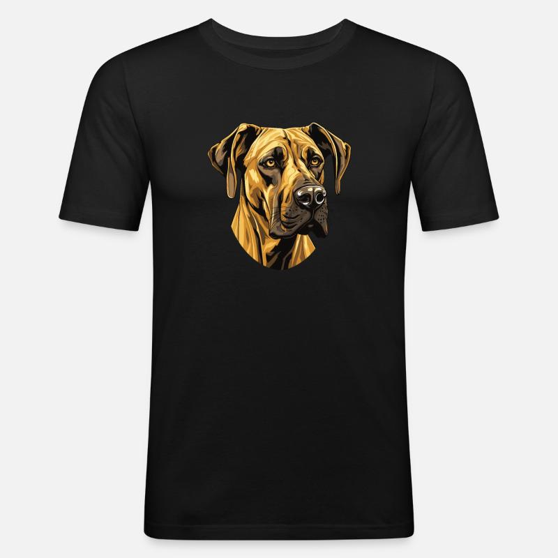 Great Dane Hund Portrait - Männer Slim Fit T-Shirt - Schwarz