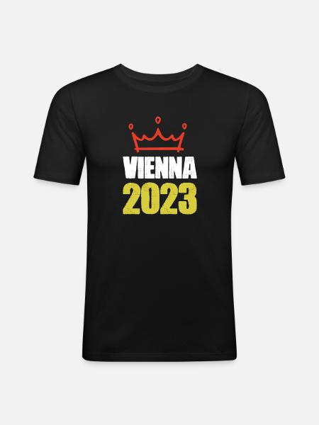 Vienna 2023 Wien - Men's Slim Fit T-Shirt - black