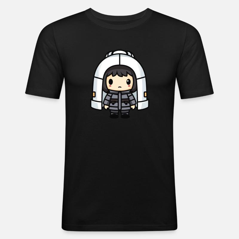 Iglu Eskimo Winter Comic - Männer Slim Fit T-Shirt - Schwarz
