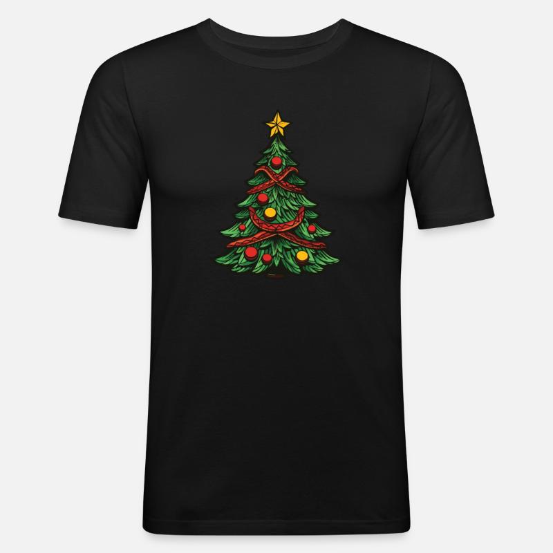 Christmas Tree Christmas - Men's Slim Fit T-Shirt - black
