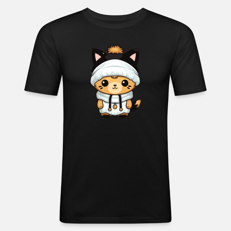 Fox Winter Comic - Men's Slim Fit T-Shirt - black