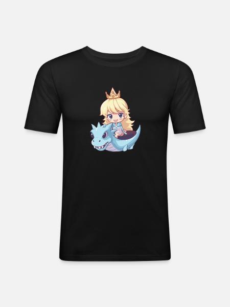 Princesse Dragon Mignon - T-shirt près du corps Homme - noir