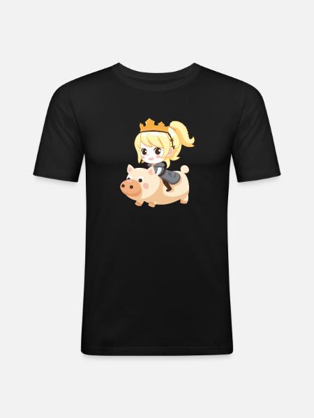 Princess Pig Fairy Tale - Men's Slim Fit T-Shirt - black