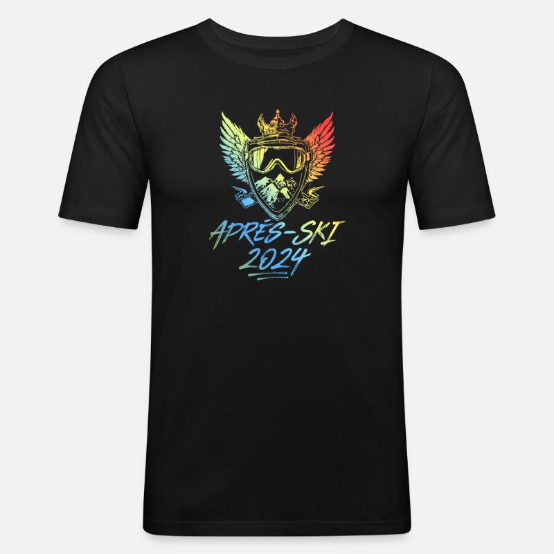Apres Ski Bunt 2024 - Männer Slim Fit T-Shirt - Schwarz