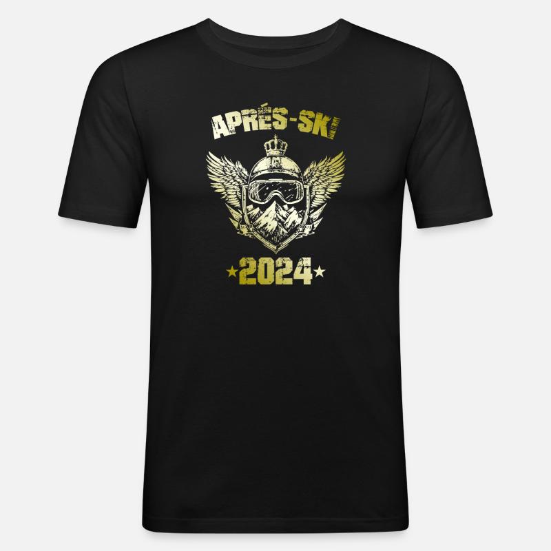 Apres Ski 2024 - Männer Slim Fit T-Shirt - Schwarz