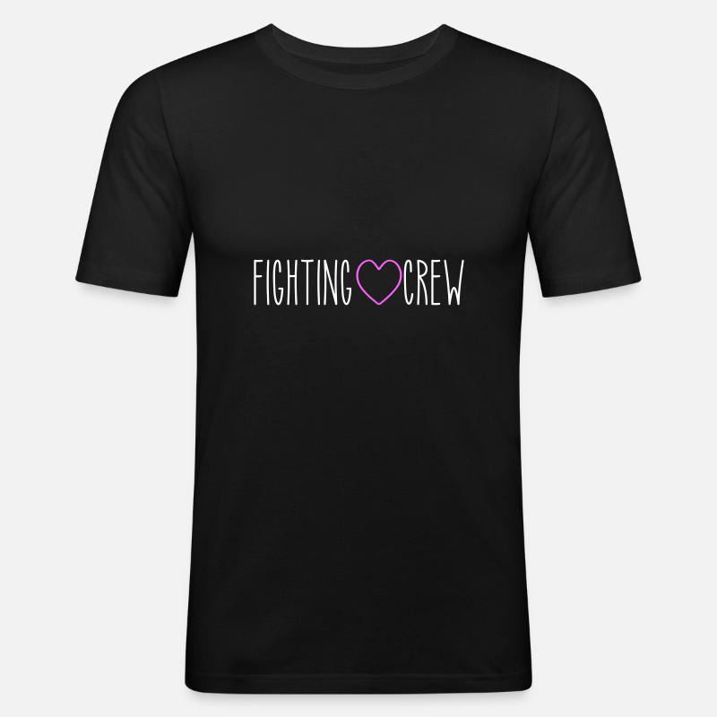 Fighting Crew Herz - Männer Slim Fit T-Shirt - Schwarz