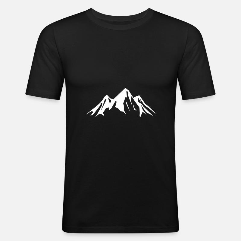 mountains berge icon - Männer Slim Fit T-Shirt - Schwarz