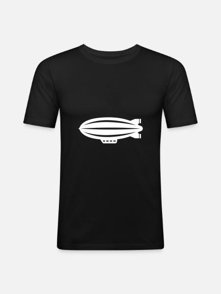 Zeppelin Icon Symbol - Männer Slim Fit T-Shirt - Schwarz