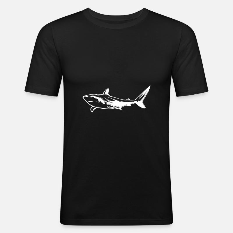 Silhouette d’animal de requin - T-shirt près du corps Homme - noir