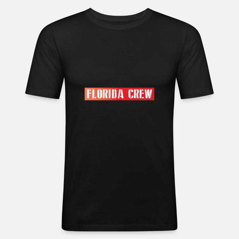Florida Crew - Männer Slim Fit T-Shirt - Schwarz