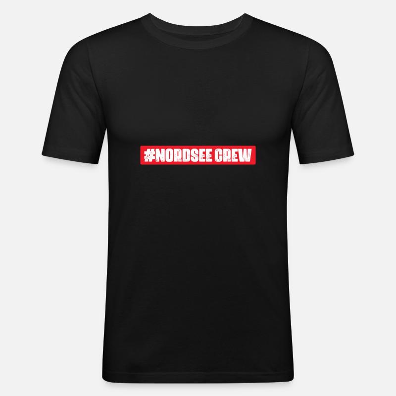 Nordsee Crew - Männer Slim Fit T-Shirt - Schwarz