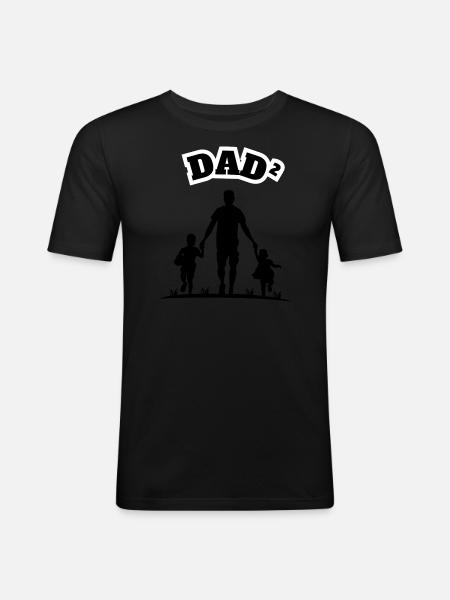 Dad² 2 Children Black - Men's Slim Fit T-Shirt - black