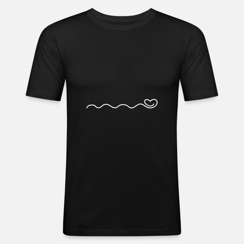 herz ornamente - Männer Slim Fit T-Shirt - Schwarz
