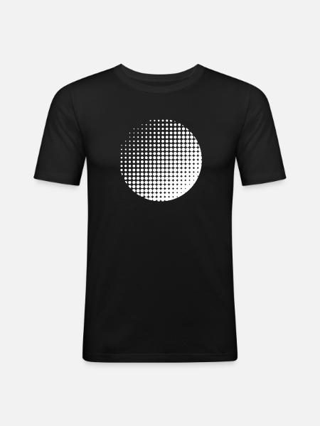 Raster Moon Circle - Men's Slim Fit T-Shirt - black