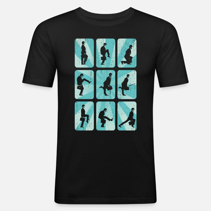 Grafik - Männer Slim Fit T-Shirt - Schwarz