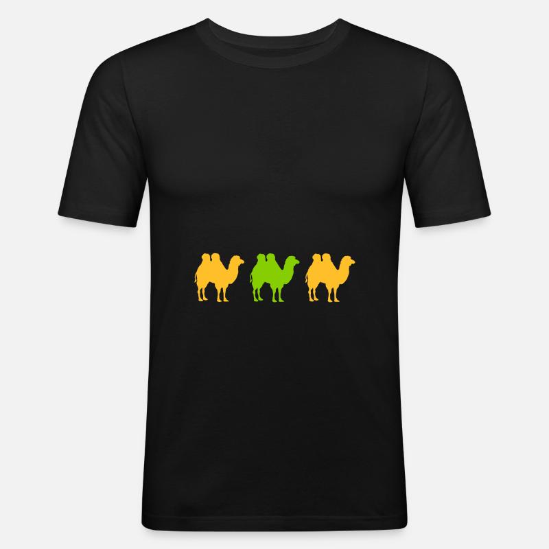 désert de troupeau camel benne - T-shirt près du corps Homme - noir