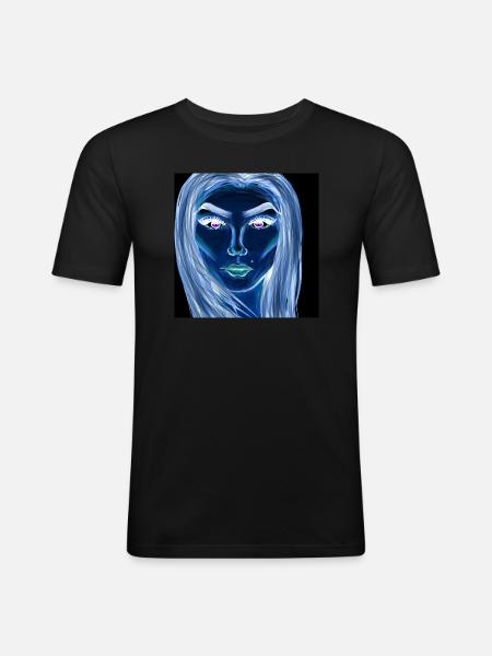 Woman Symbol Face Art Drawing - Men's Slim Fit T-Shirt - black