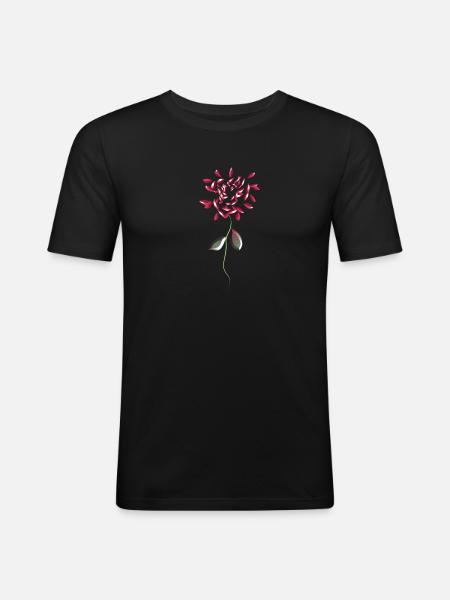 symbol red flower - Men's Slim Fit T-Shirt - black