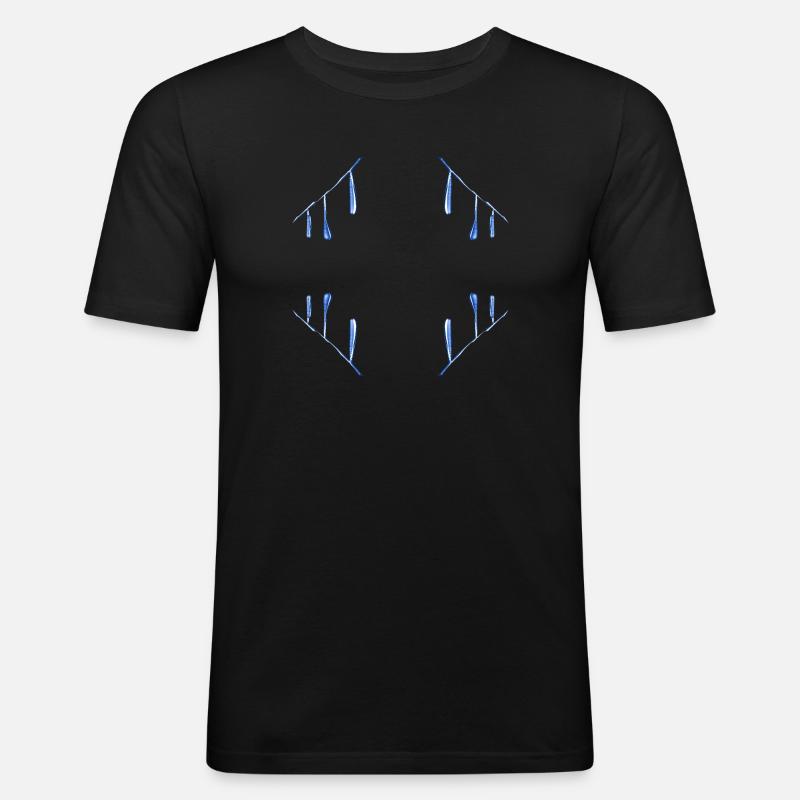 blue pattern drop - Men's Slim Fit T-Shirt - black