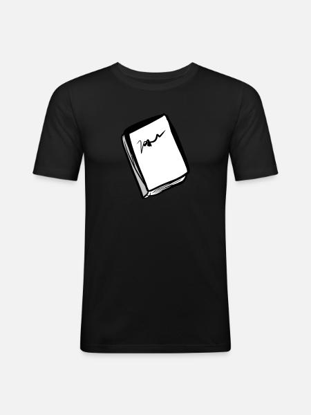 red book cartoon icon - Men's Slim Fit T-Shirt - black