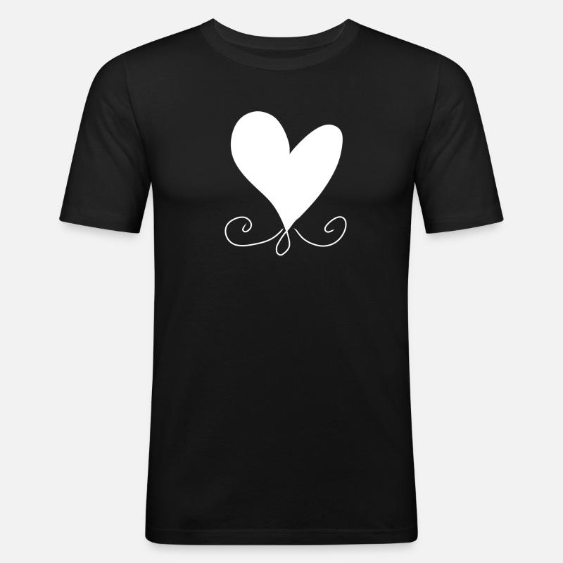 Heart Pattern Icon - Men's Slim Fit T-Shirt - black