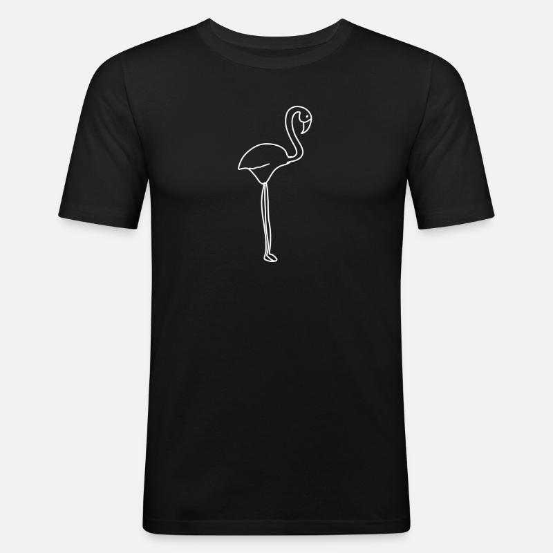 flamingo tier symbol - Männer Slim Fit T-Shirt - Schwarz