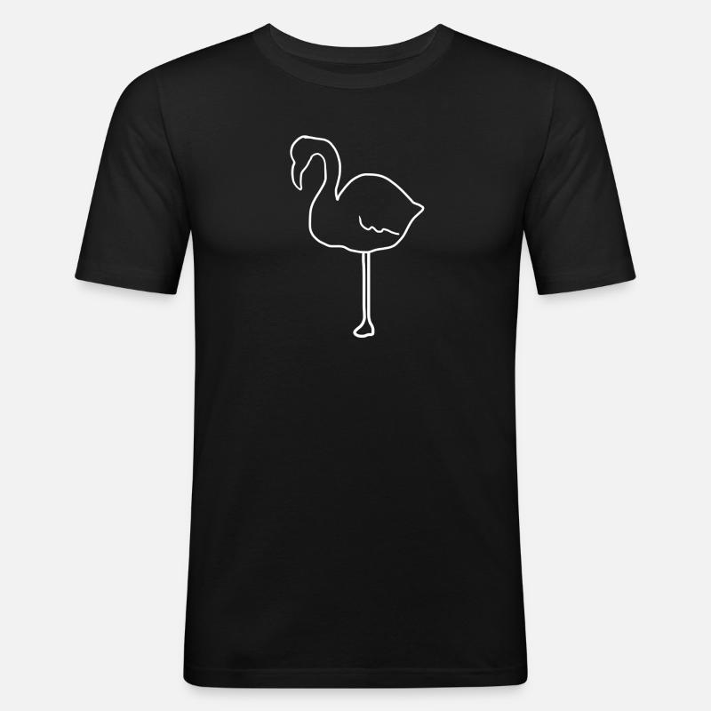 flamingo tier symbol - Männer Slim Fit T-Shirt - Schwarz