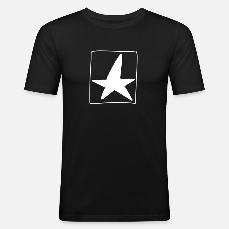 Star Square Symbol Shape - Men's Slim Fit T-Shirt - black