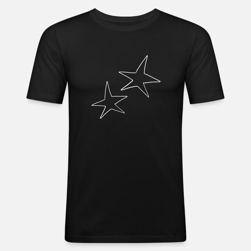 Star Symbol Shape Two Stars - Men's Slim Fit T-Shirt - black