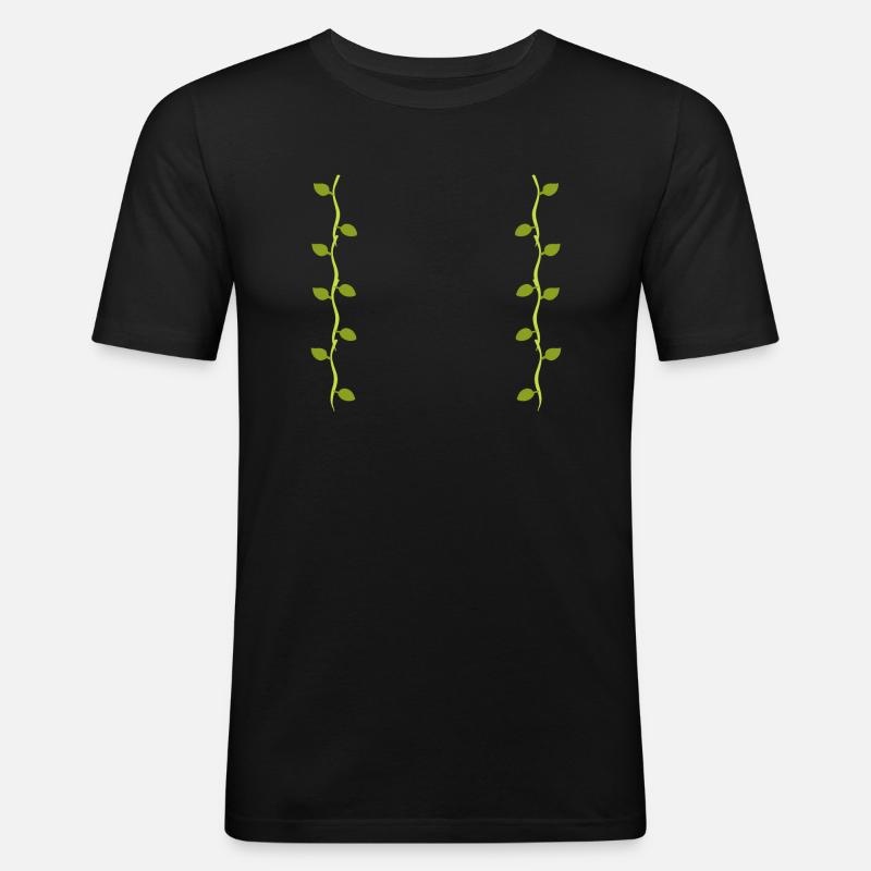 Leaves Line Nature Leaf Branches - Men's Slim Fit T-Shirt - black