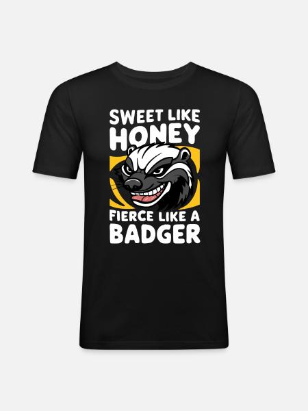 Dachs Honigdachs Tier - Männer Slim Fit T-Shirt - Schwarz
