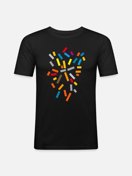 Muster Farben - Männer Slim Fit T-Shirt - Schwarz