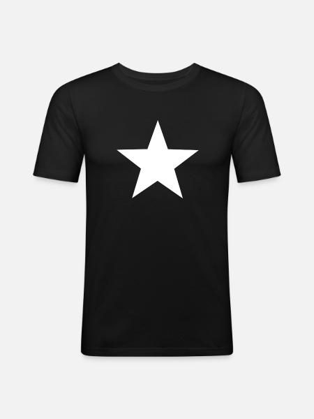 white star, white star - Men's Slim Fit T-Shirt - black