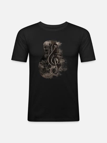 Guitar Sheet Music - Men's Slim Fit T-Shirt - black