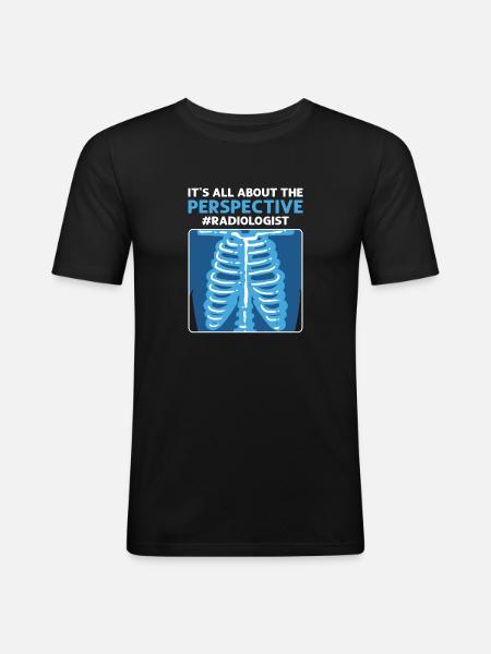 Perspective matters. X-ray assistant - Men's Slim Fit T-Shirt - black