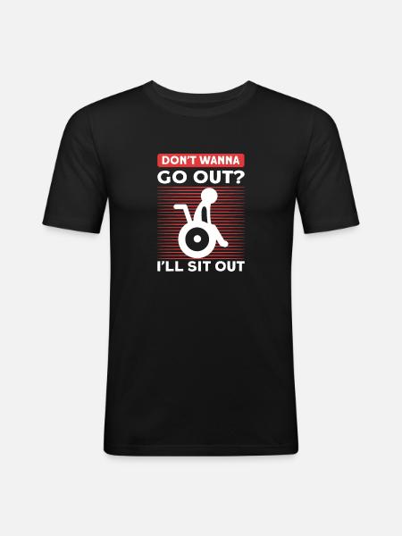 Rollstuhl. Amputationsüberlebender. Handicap - Männer Slim Fit T-Shirt - Schwarz